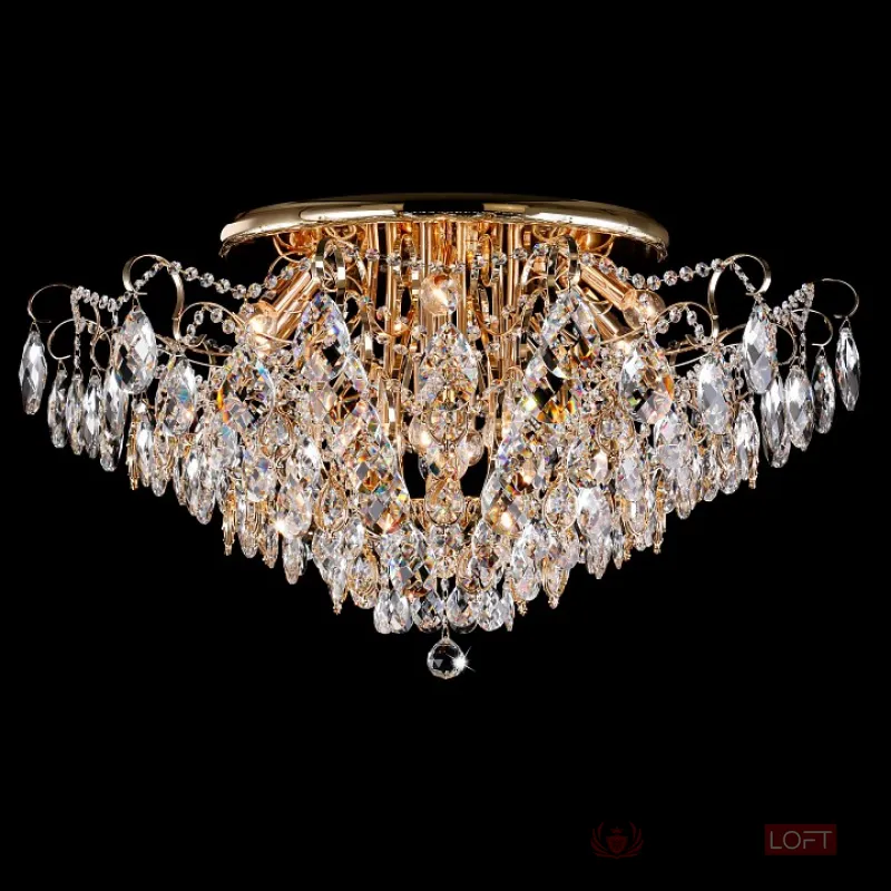 Потолочная люстра Eurosvet Crystal 10081/12 золото/прозрачный хрусталь Strotskis от ImperiumLoft