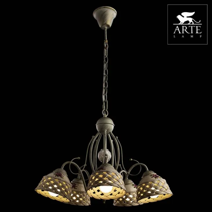 Подвесная люстра Arte Lamp Wicker A6616LM-5WG от ImperiumLoft