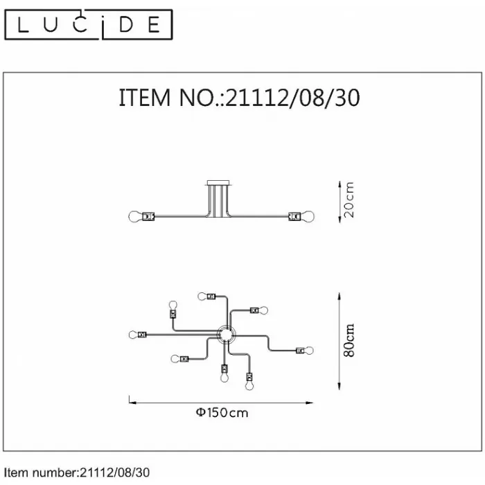 Люстра на штанге Lucide Lester 21112/08/30 от ImperiumLoft