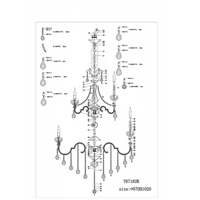 Подвесная люстра Osgona Montare 787182 от ImperiumLoft