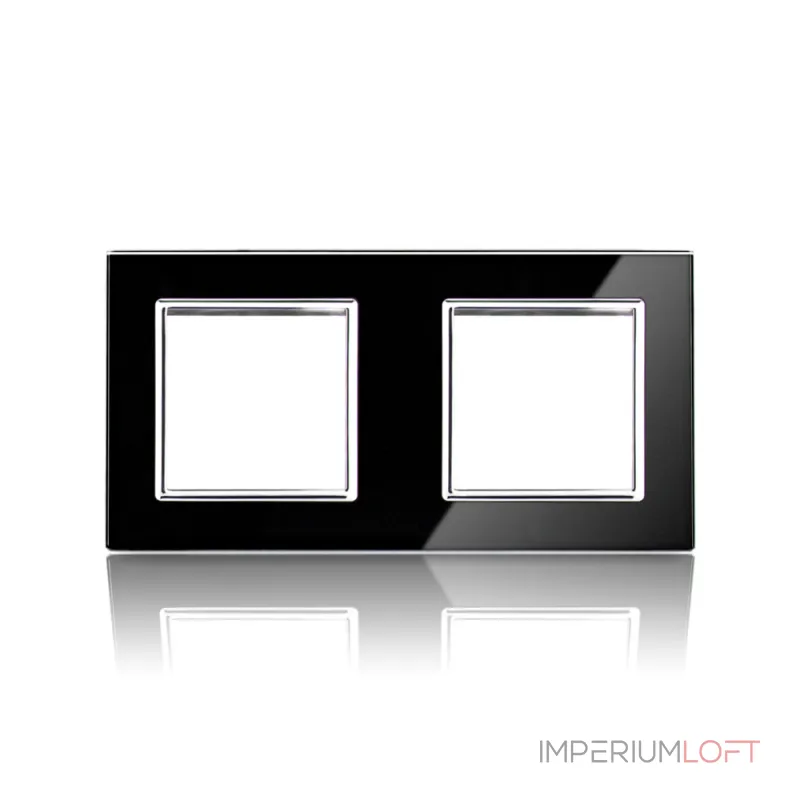 Двойная рамка розеток чёрная от ImperiumLoft Двойная рамка розеток чёрная от ImperiumLoft