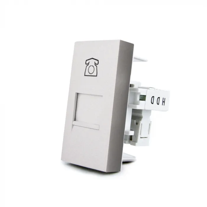 Розетка телефонная RJ-11 серебряная от ImperiumLoft