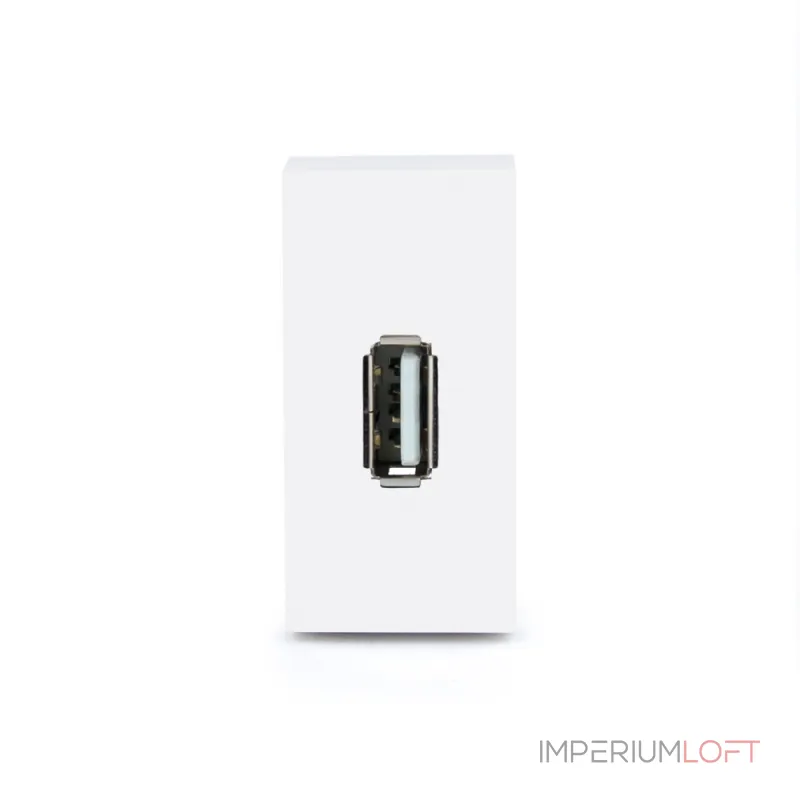 Белая розетка USB 5В 2.1А