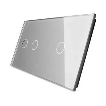 Серебряная рамка для одноклавишного и двухклавишного сенсорных выключателей