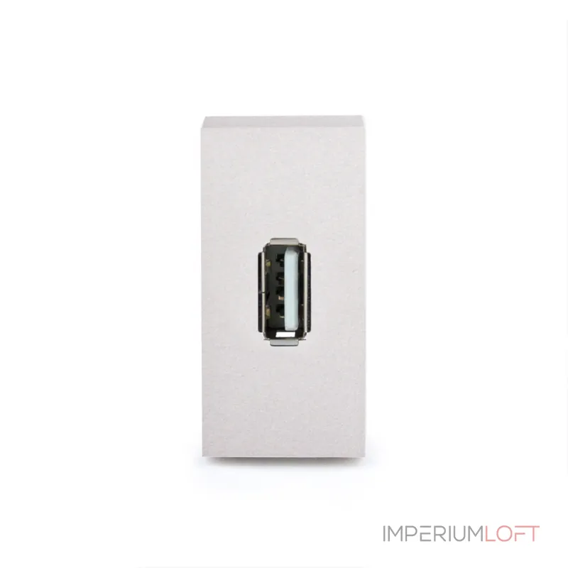 Серебряная розетка USB 5В 2.1А