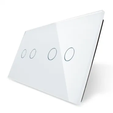 Белая рамка для двух двухклавишных сенсорных выключателей
