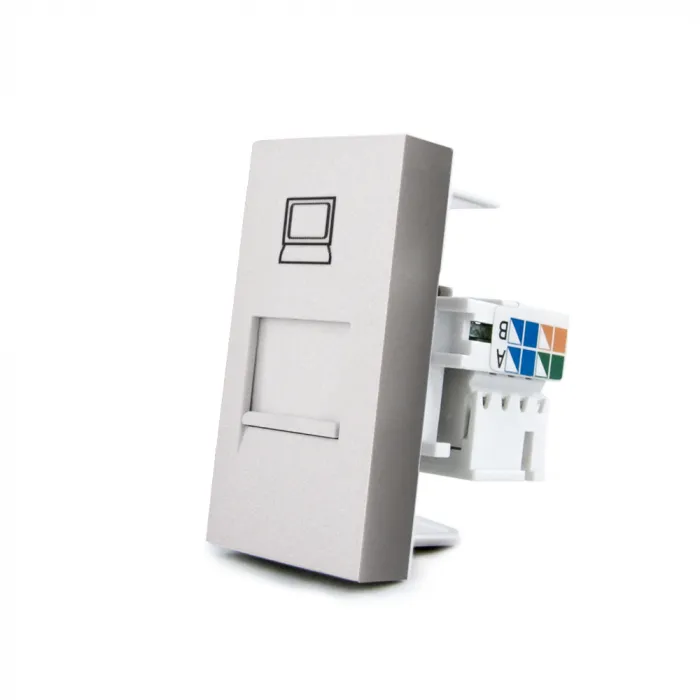 Розетка сетевая RJ-45 серебряная от ImperiumLoft