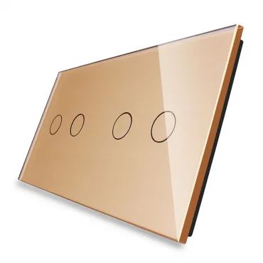 Золотая рамка для двух двухклавишных сенсорных выключателей