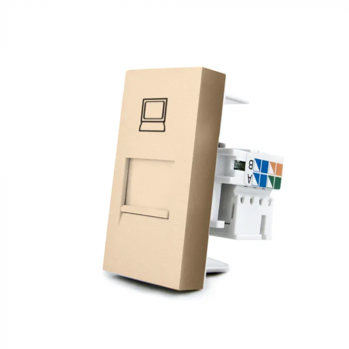 Розетка сетевая RJ-45 золотая от ImperiumLoft