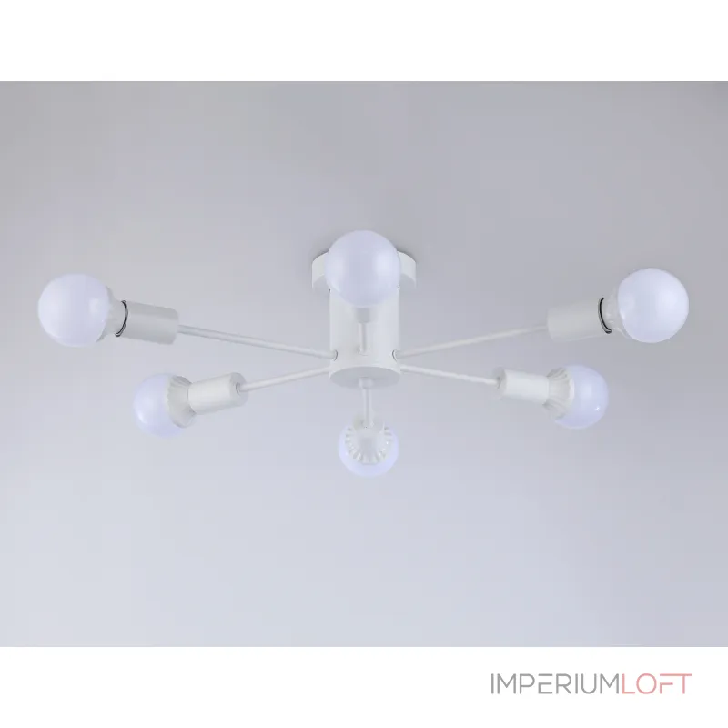 Потолочный светильник в стиле лофт TR80401/6 WH белый E27/6 max 60W D780*150 от NovaLamp