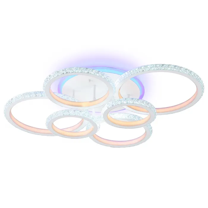 Светильник потолочный светодиодный с RGB подсветкой и пультом FA9528/2+2+2 WH белый 160W 6400K/3000K+RGB 720*540*140 (ПДУ РАДИО 2.4G) от NovaLamp