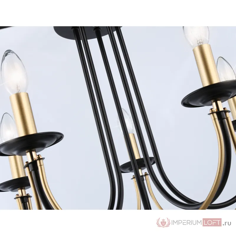 Подвесная люстра со сменной лампой TR9621/5 BK/CGD черный/золото E14/5 max 40W D570*410 от NovaLamp