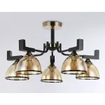 Подвесная люстра TR9099/5 BK/GD/TI черный/золото/янтарь E27*5 max 40W D600*316 от NovaLamp