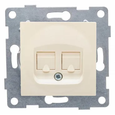 Розетка двойная RJ-12 и Ethernet RJ-45 без рамки Gusi Electric UGRA С11КТ-003