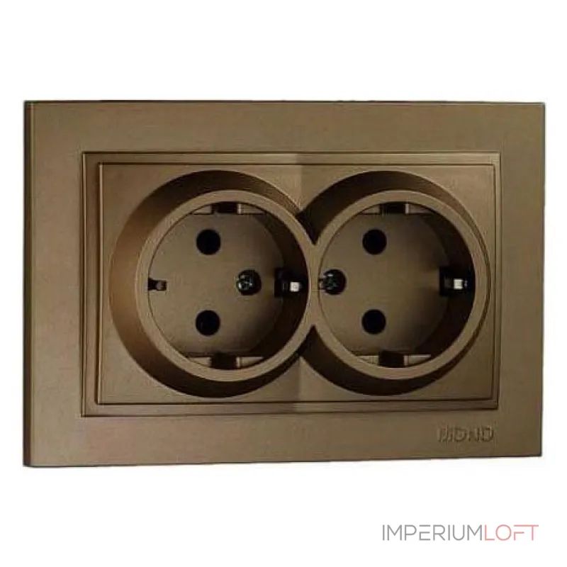 Розетка двойная с заземлением Mono Electric Despina 102-232304-120