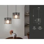 Подвесной светильник в стиле лофт TR8411 BK черный E27 max 60W 160*160*950 от NovaLamp