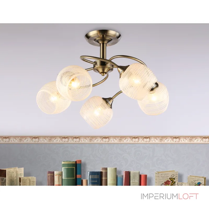 Подвесная люстра TR3199/5 SB/CL/FR бронза/прозрачный/белый матовый E27/5 max 40W D600*485 от NovaLamp
