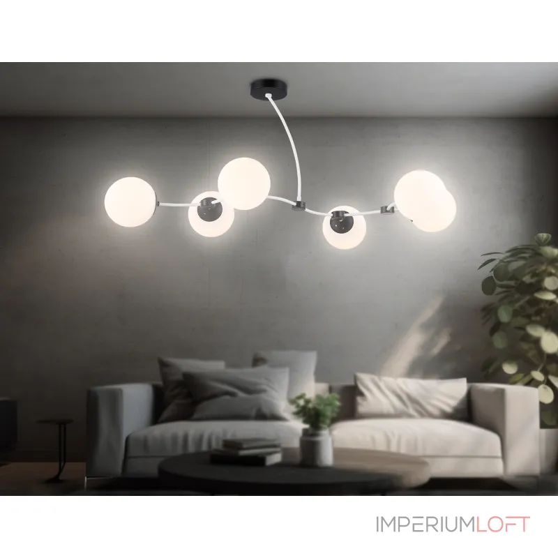 Подвесной светильник TR2552/6 WH/BK белый/черный E27/6 max 60W 1160*600*450 от NovaLamp