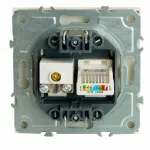 ТВ-розетка и розетка Ethernet RJ-45 без рамки Stekker RST00-5106-01 49872