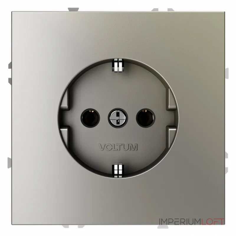 Розетка встраиваемая S70 с заземлением 16А (шелк) Voltum VLS040104