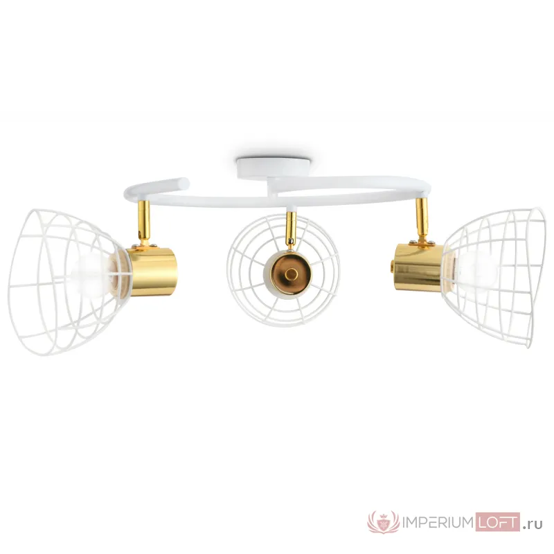 Настенно-потолочный спот в стиле лофт TR8605/3 WH/GD белый/золото E27*3 max 40W D325*230 от NovaLamp