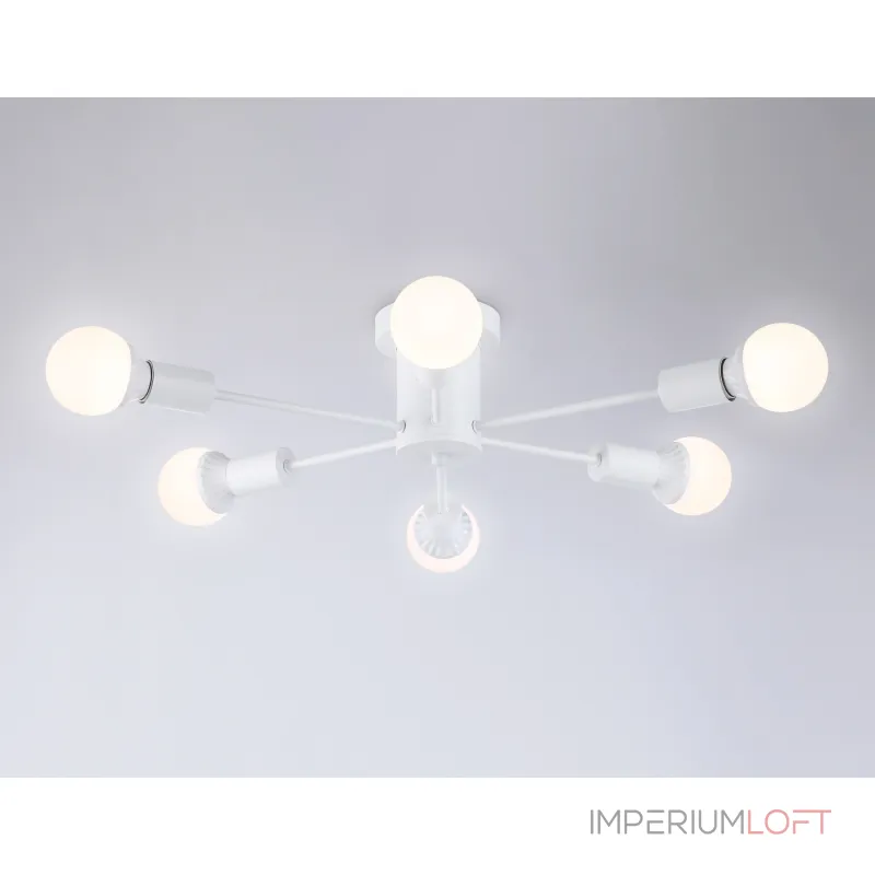 Потолочный светильник в стиле лофт TR80401/6 WH белый E27/6 max 60W D780*150 от NovaLamp