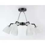 Светильник подвесной TR303294/6 BK/CH/FR черный/хром/белый матовый E27*6 max 60W D590*380 от NovaLamp