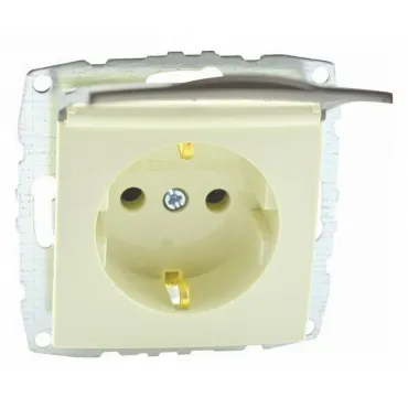 Розетка с заземлением с крышкой без рамки Mono Electric Despina / Larissa 500-001721-118