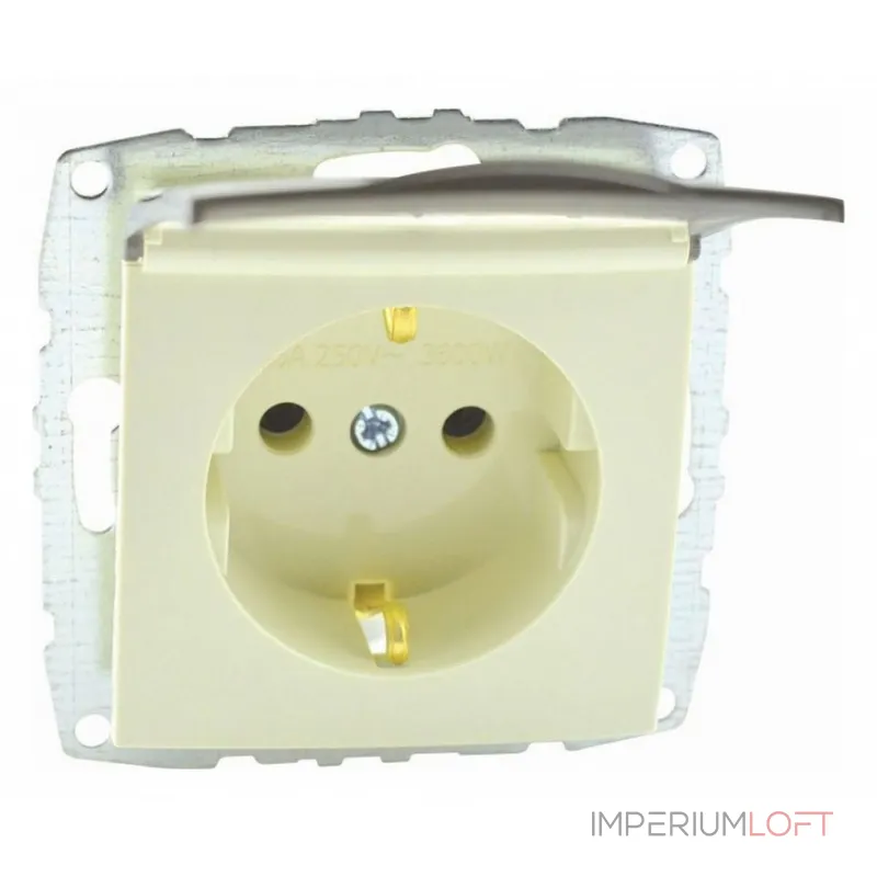 Розетка с заземлением с крышкой без рамки Mono Electric Despina / Larissa 500-001721-118