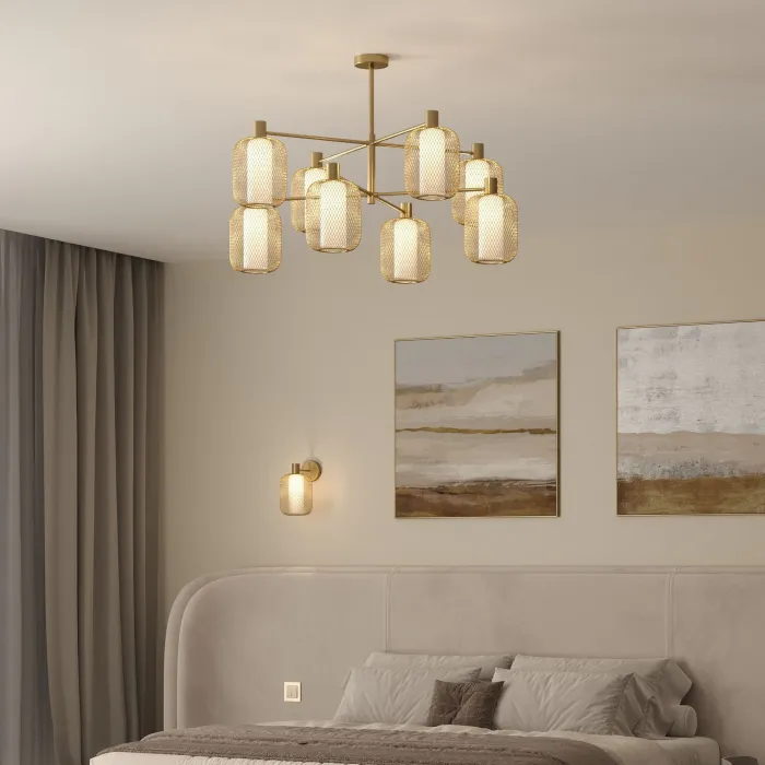 Люстра на штанге Eurosvet Voile 30192/8 золото от ImperiumLoft