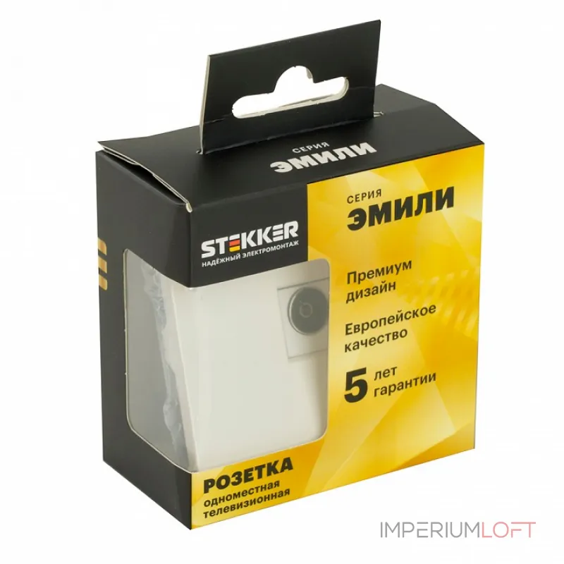 ТВ-розетка без рамки Stekker RST00-5108-01 49875 ТВ-розетка без рамки Stekker RST00-5108-01 49875