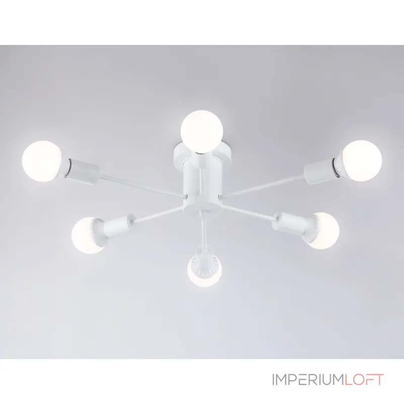Потолочный светильник в стиле лофт TR80401/6 WH белый E27/6 max 60W D780*150 от NovaLamp