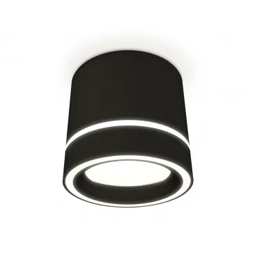 Комплект накладного светильника с акрилом XS8111004 SBK/FR черный песок/белый матовый GX53 (C8111, N8434)