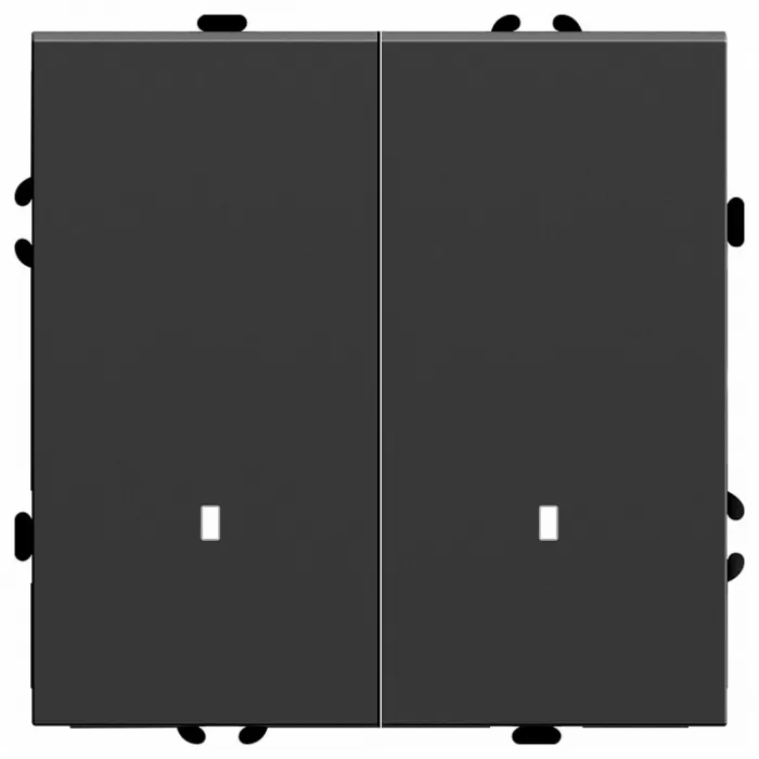 Выключатель двухклавишный с подсветкой без рамки Stekker RSW10-5102-05 49838 от ImperiumLoft
