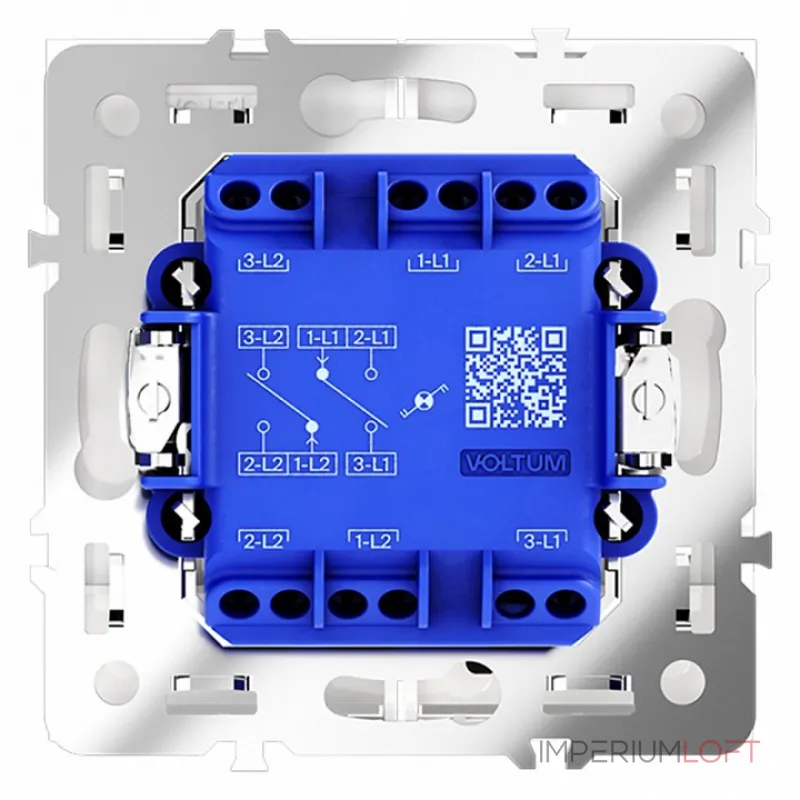 Выключатель проходной двухклавишный с подсветкой без рамки Voltum S70 VLS020401 от ImperiumLoft