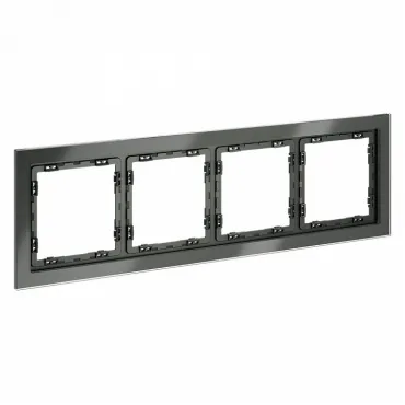 Рамка стеклянная S70 на 4 поста (титан стекло) Voltum VLS110406