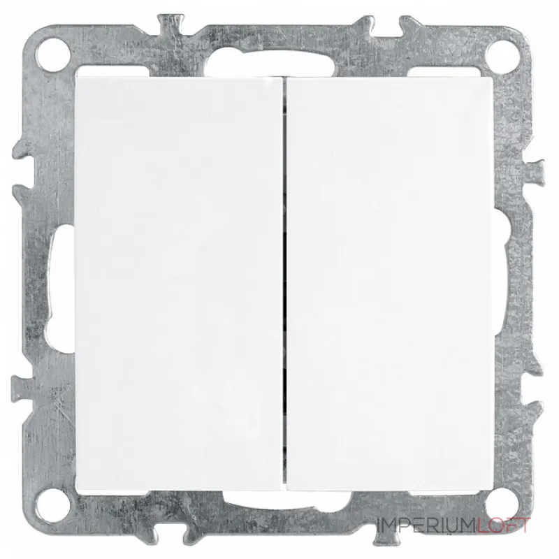 Выключатель двухклавишный без рамки Stekker Эрна 39312 Выключатель двухклавишный без рамки Stekker Эрна 39312