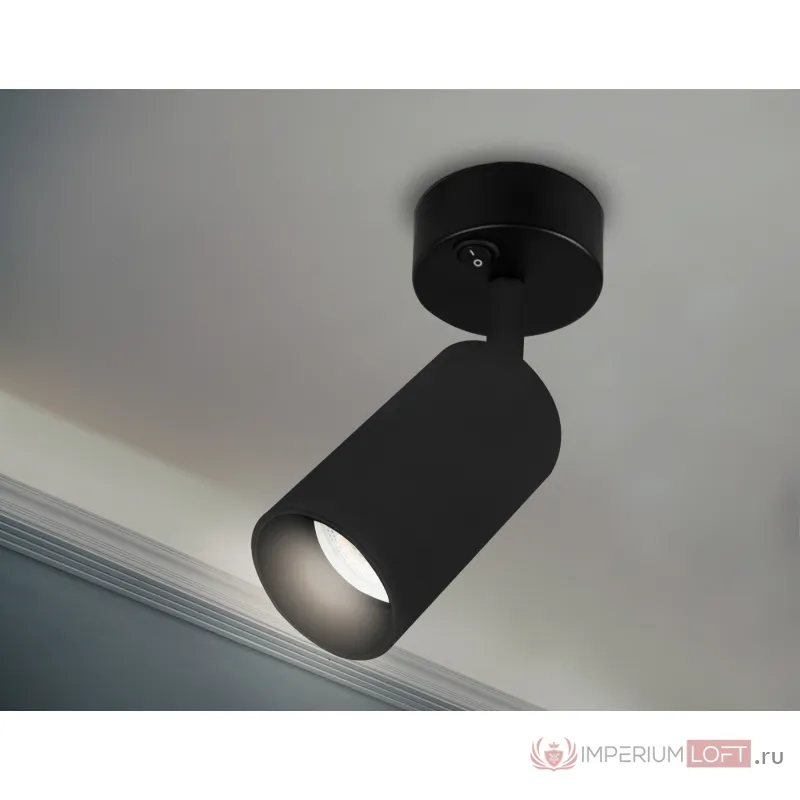 Накладной спот с выключателем TA127 BK черный GU10 max 12W D70*164*D55 от NovaLamp