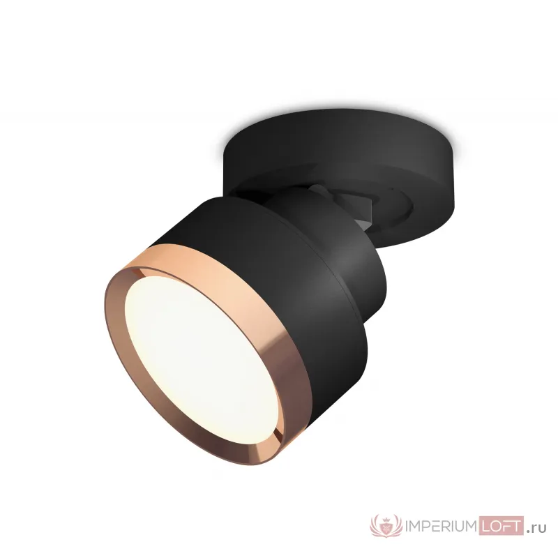 Комплект накладного поворотного светильника XM8102005 SBK/PPG черный песок/золото розовое полированное GX53 (A2229, A2106, C8102, N8126) от NovaLamp