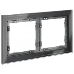 Рамка стеклянная S70 на 2 поста (графит стекло) Voltum VLS110207