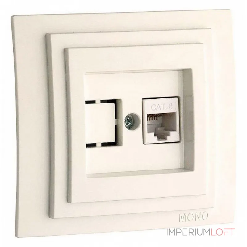 Розетка Ethernet RJ-45 Mono Electric Larissa 103-010105-125 Розетка Ethernet RJ-45 Mono Electric Larissa 103-010105-125