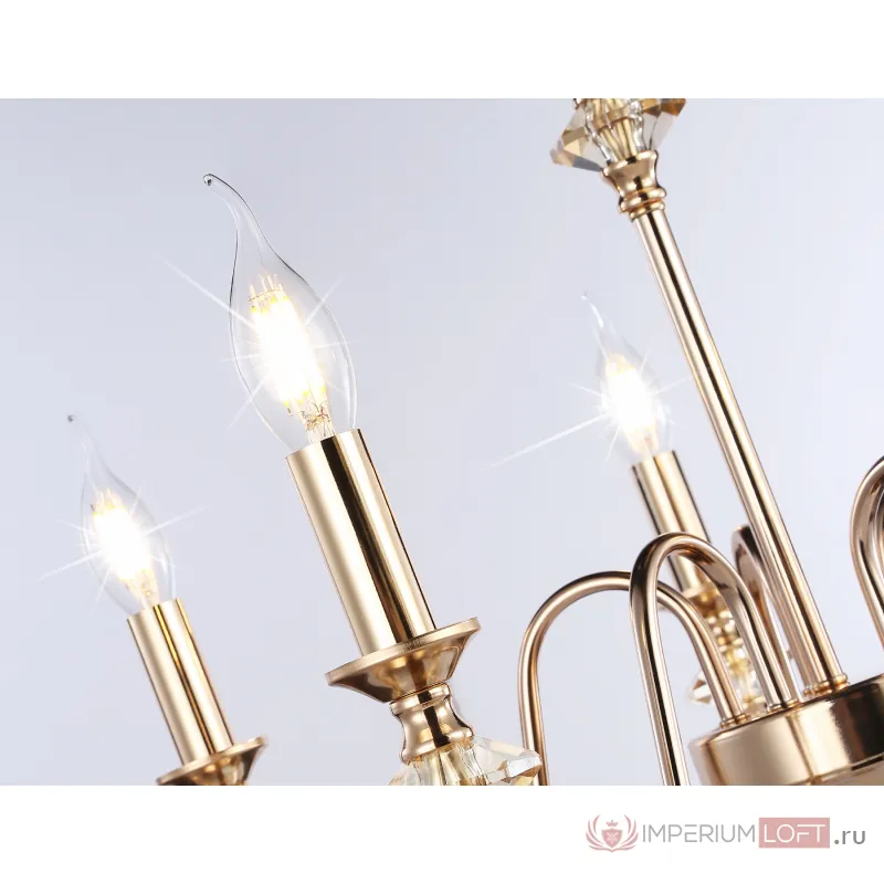 Подвесная люстра с хрусталем TR4955/5 FGD/TI золото/янтарь E14*5 max 40W D560*595 от NovaLamp