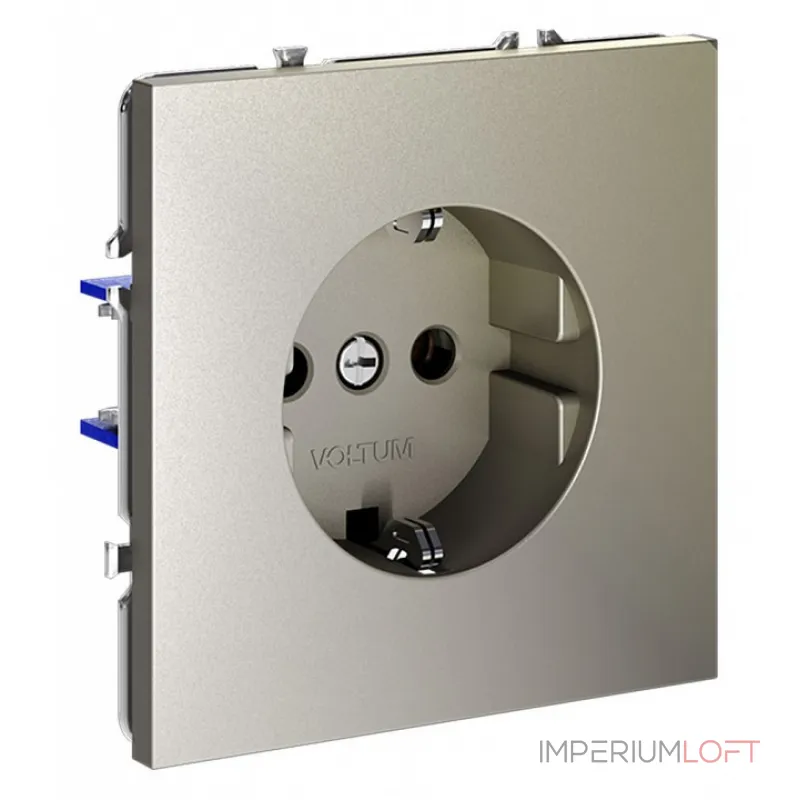 Розетка встраиваемая S70 с заземлением 16А (шелк) Voltum VLS040104