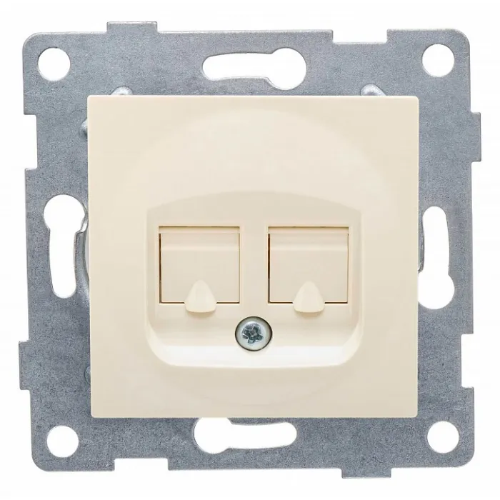 Розетка двойная телефонная RJ-12 Gusi Electric UGRA С11Т2-003 от ImperiumLoft