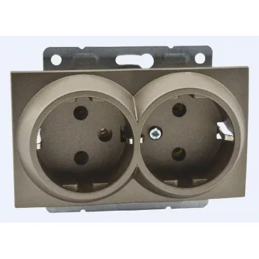 Розетка двойная с заземлением без рамки Mono Electric Despina / Larissa 500-002304-120