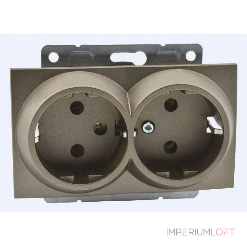 Розетка двойная с заземлением без рамки Mono Electric Despina / Larissa 500-002304-120 Розетка двойная с заземлением без рамки Mono Electric Despina / Larissa 500-002304-120