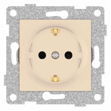 Розетка с заземлением и со шторкой без рамки Gusi Electric UGRA С11Р4-027