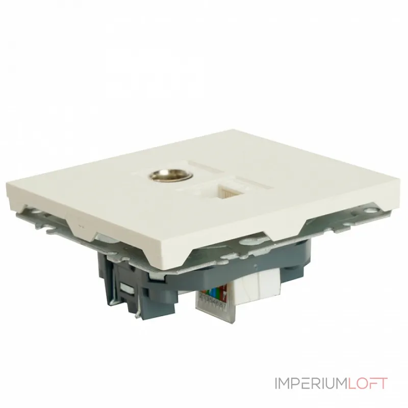 ТВ-розетка и розетка Ethernet RJ-45 без рамки Stekker RST00-5106-01 49872 ТВ-розетка и розетка Ethernet RJ-45 без рамки Stekker RST00-5106-01 49872