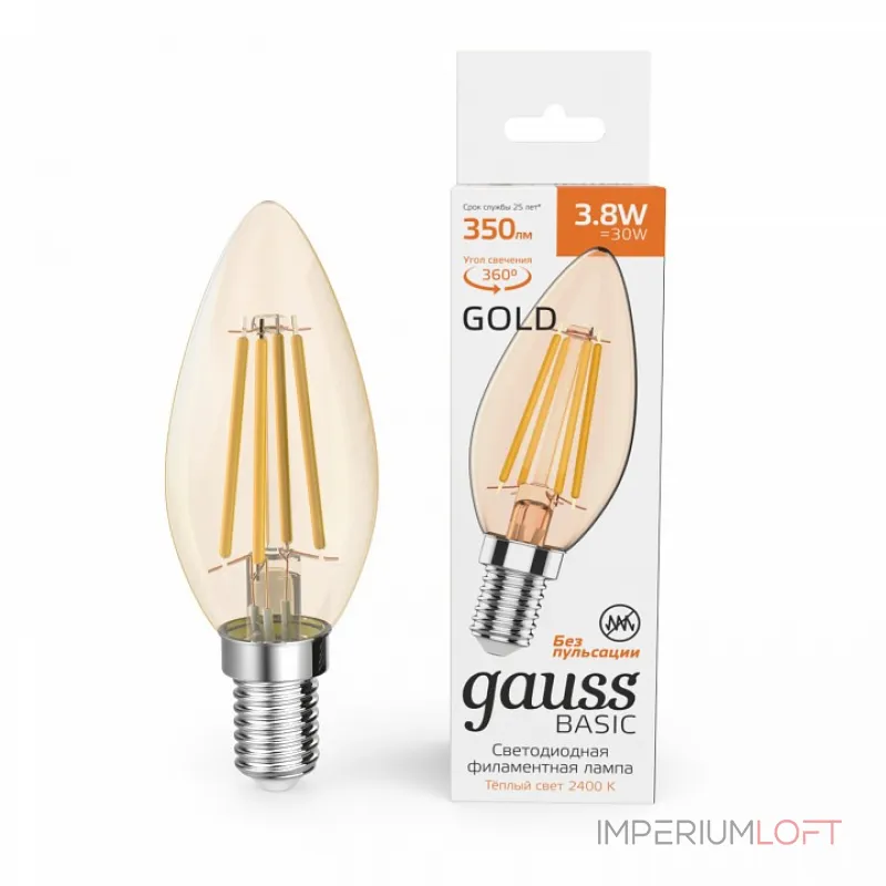 Лампа светодиодная Gauss E14 3.8Вт 2400K 1037154 от ImperiumLoft Лампа светодиодная Gauss E14 3.8Вт 2400K 1037154 от ImperiumLoft
