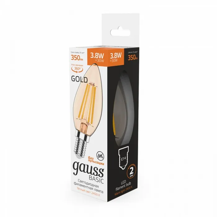 Лампа светодиодная Gauss E14 3.8Вт 2400K 1037154 от ImperiumLoft